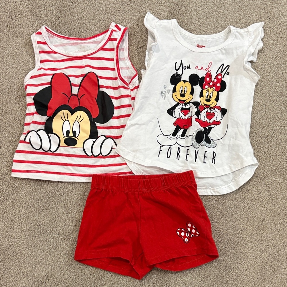 Disney Minnie Mouse Red and White Girls' Clothing Set